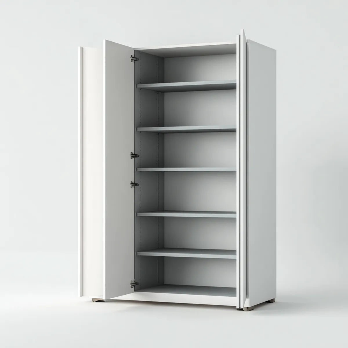 Armadio guardaroba a 2 ante bianco e grigio 80 x 40 x 200 cm in pannello truciolare nobilitato rettangolare