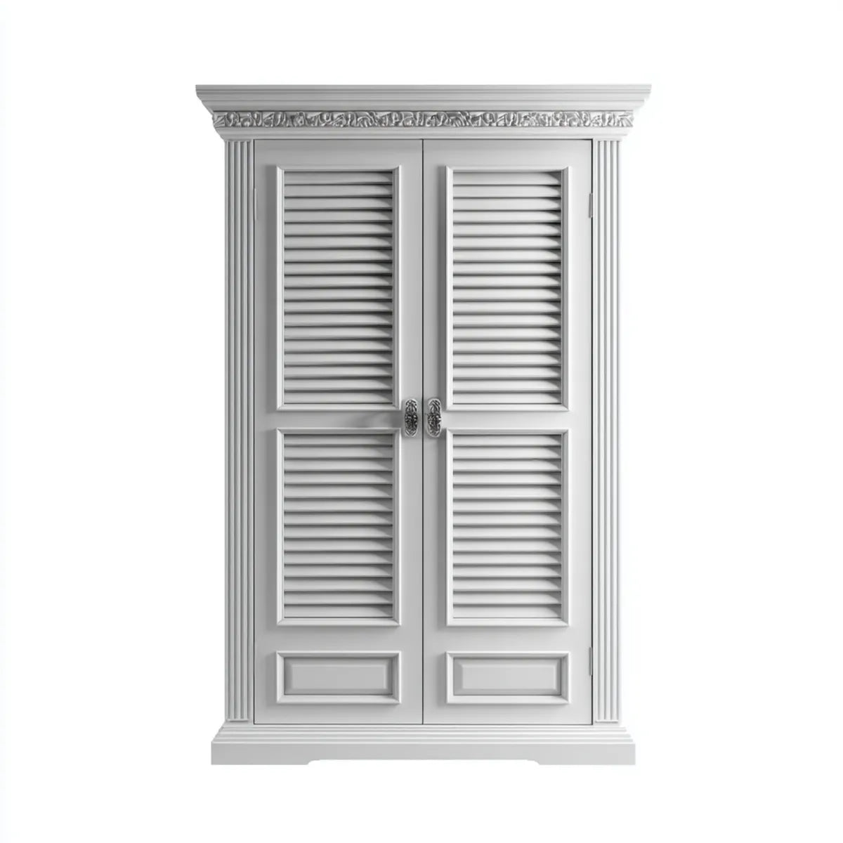 Armadio guardaroba a 2 ante grigio argento 120 x 60 x 220 cm in MDF rettangolare