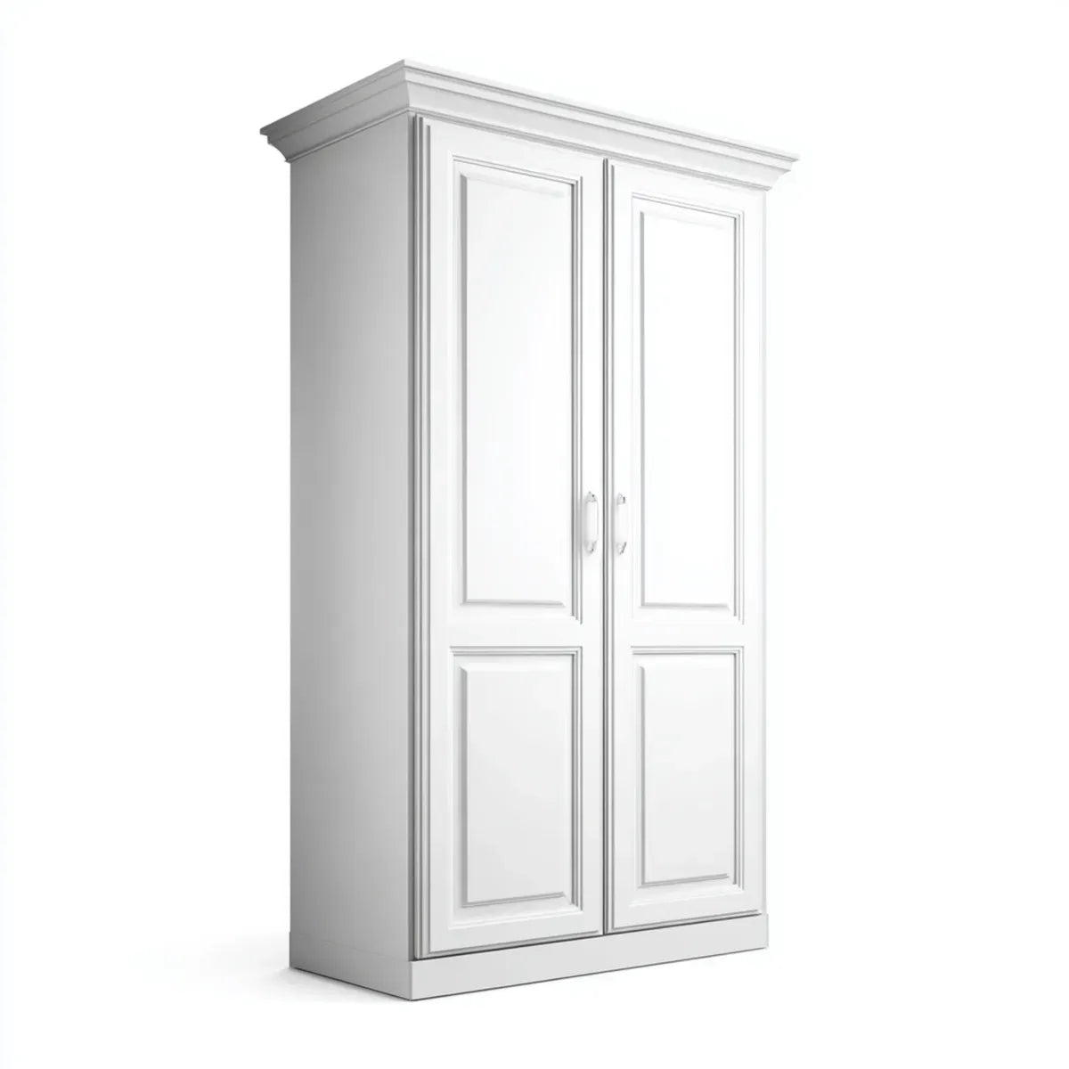 Armadio guardaroba 2 ante bianco 100 x 55 x 200 cm in MDF e pannello truciolare rettangolare